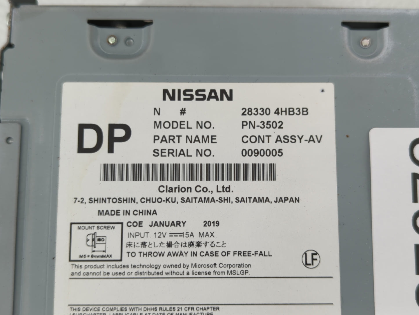 2015-2019 Infiniti Q50 Radio AM FM Cd Player Receiver Replacement P/N:28330 4HB3B Fits Fits 2015 2016 2017 2018 2019 2020 OE