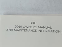2019 Infiniti Q50 Owners Manual Book Guide P/N:OM19E0 0V37U0 OEM Used Auto Parts - Oemusedautoparts1.com