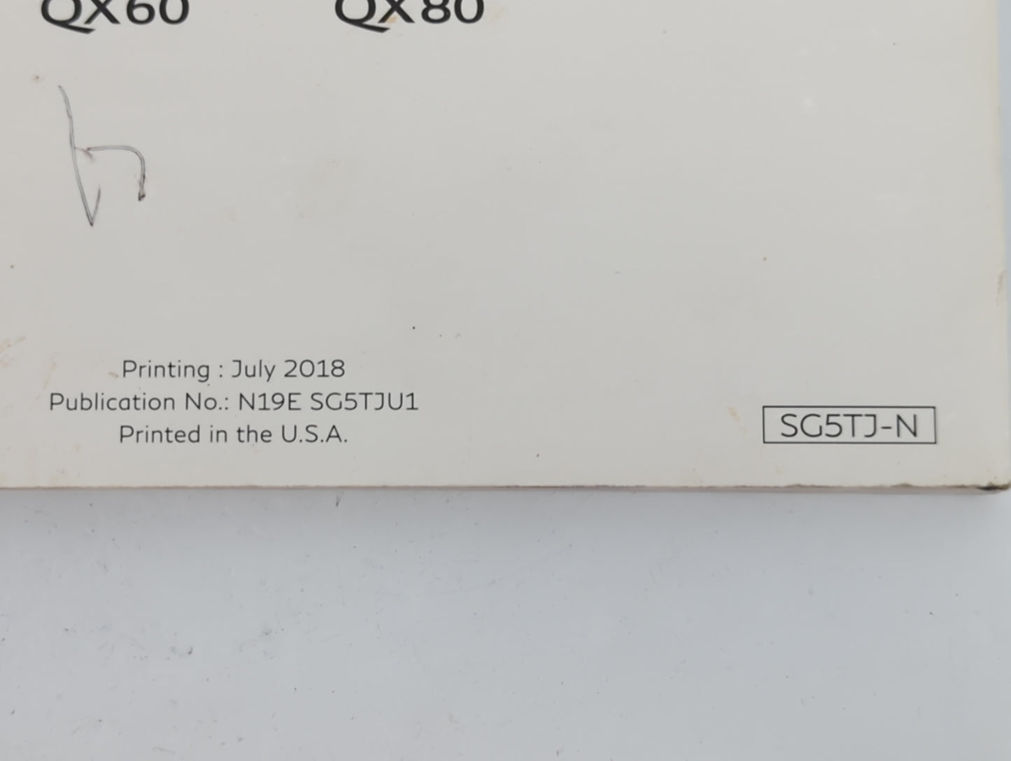 2019 Infiniti Q70 Owners Manual Book Guide P/N:N19E SG5TJU1 OEM Used Auto Parts - Oemusedautoparts1.com