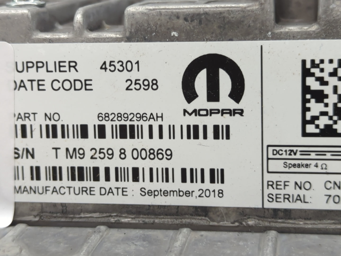2019 Jeep Cherokee Information Display Screen - Oemusedautoparts1.com