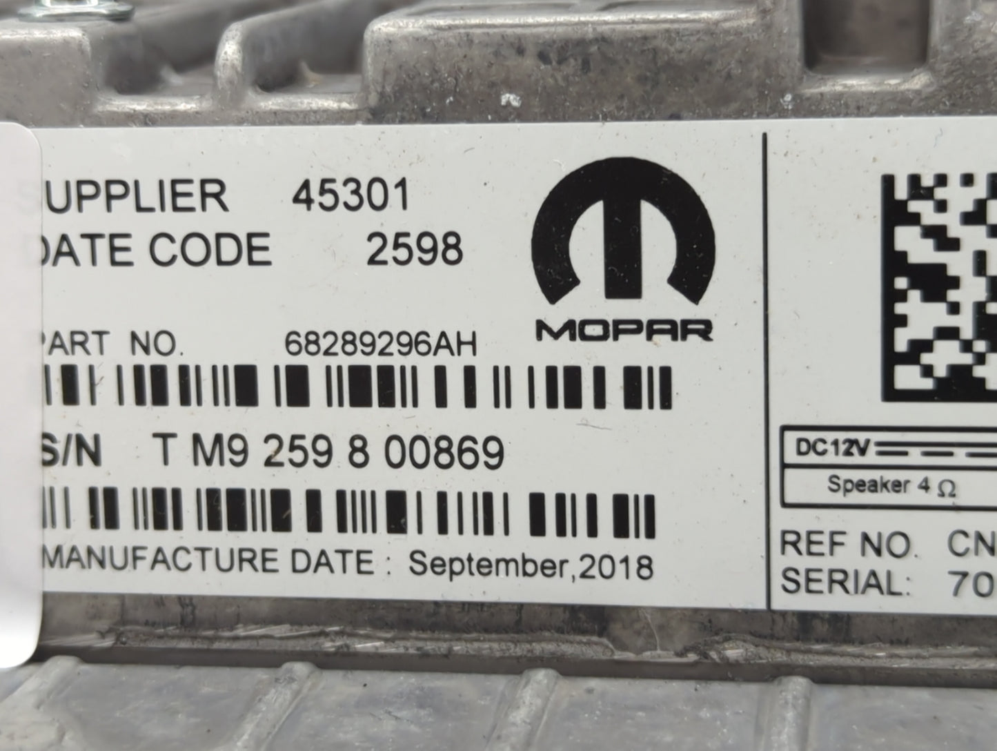2019 Jeep Cherokee Information Display Screen - Oemusedautoparts1.com