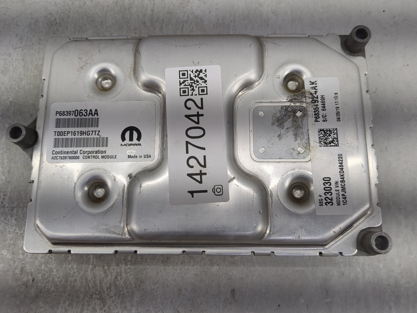 2019 Jeep Cherokee PCM Engine Control Computer ECU ECM PCU OEM P/N:P68397063AA P68354924AK, T00EP1619HG7TZ, A2C7639760000 Fi