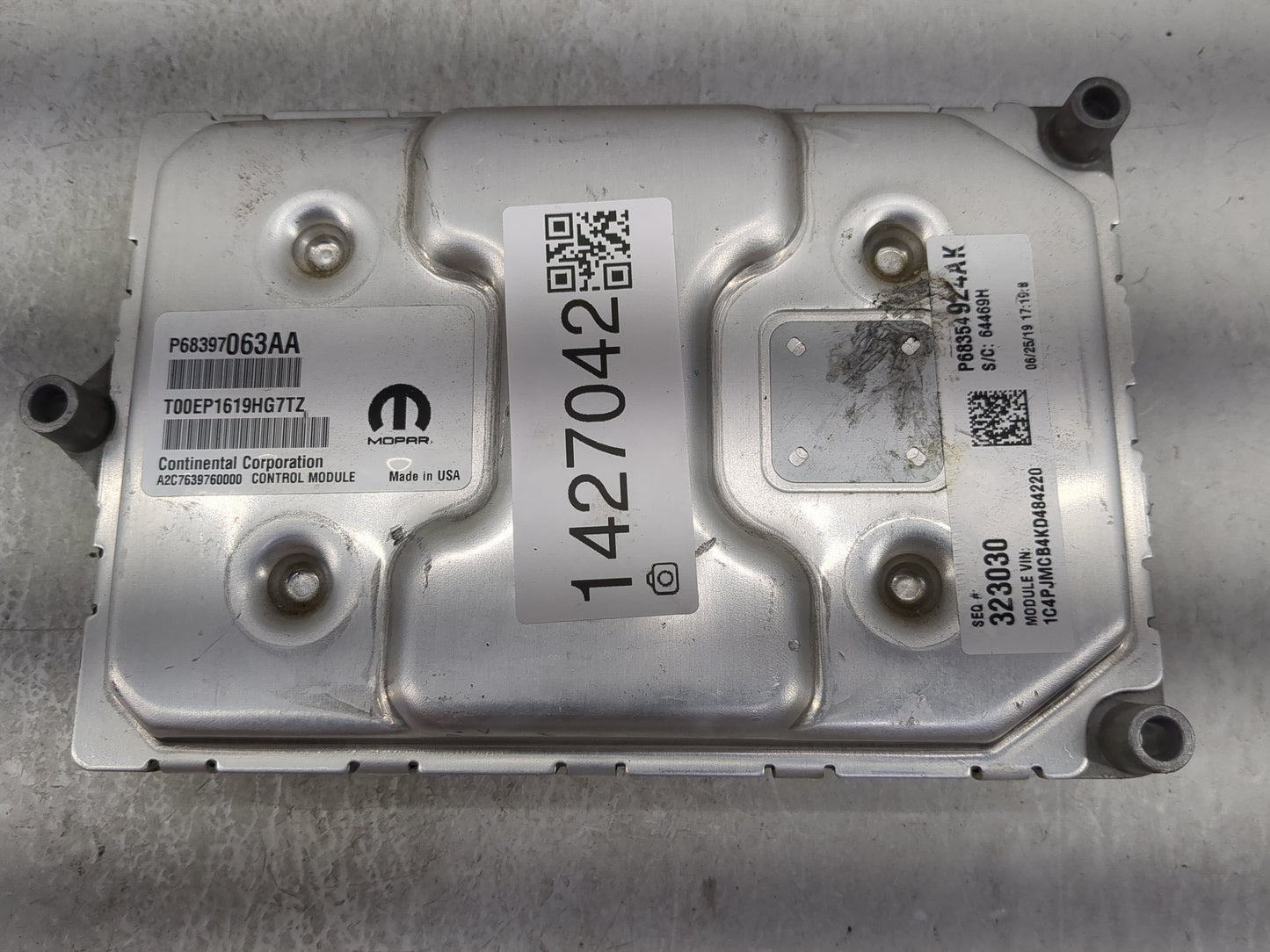 2019 Jeep Cherokee PCM Engine Control Computer ECU ECM PCU OEM P/N:P68397063AA P68354924AK, T00EP1619HG7TZ, A2C7639760000 Fi