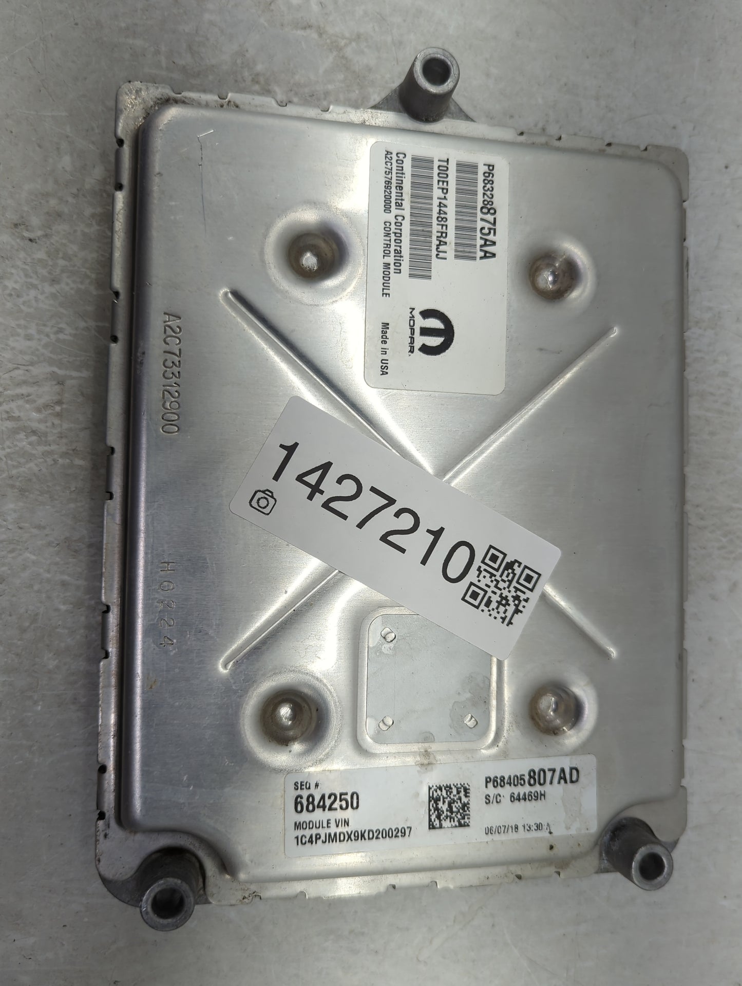 2019 Jeep Cherokee PCM Engine Control Computer ECU ECM PCU OEM P/N:P68328875AA P68405807AD, T00EP1448FRAJ, A2C75762000 Fits 