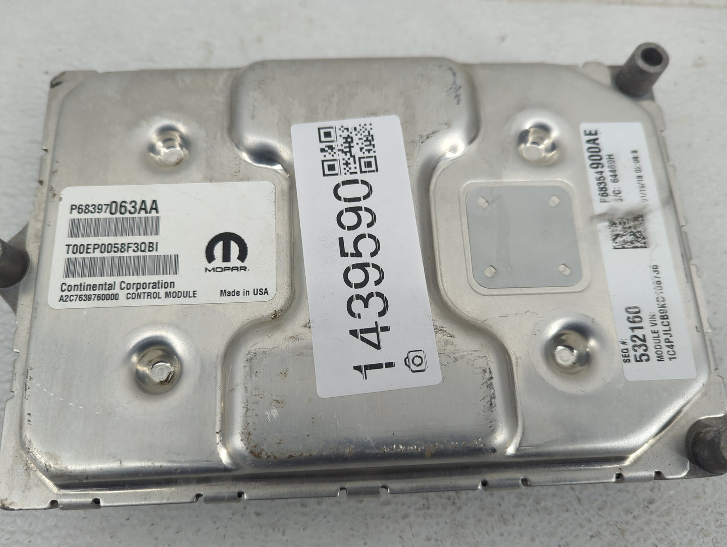 2019-2020 Jeep Cherokee PCM Engine Control Computer ECU ECM PCU OEM P/N:P68397063AA P68354900AE, A2C7639760000 Fits Fits 201