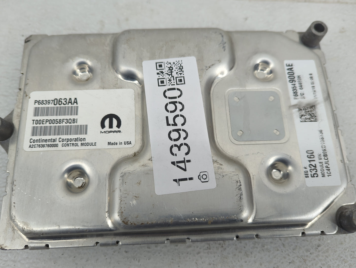 2019-2020 Jeep Cherokee PCM Engine Control Computer ECU ECM PCU OEM P/N:P68397063AA P68354900AE, A2C7639760000 Fits Fits 201