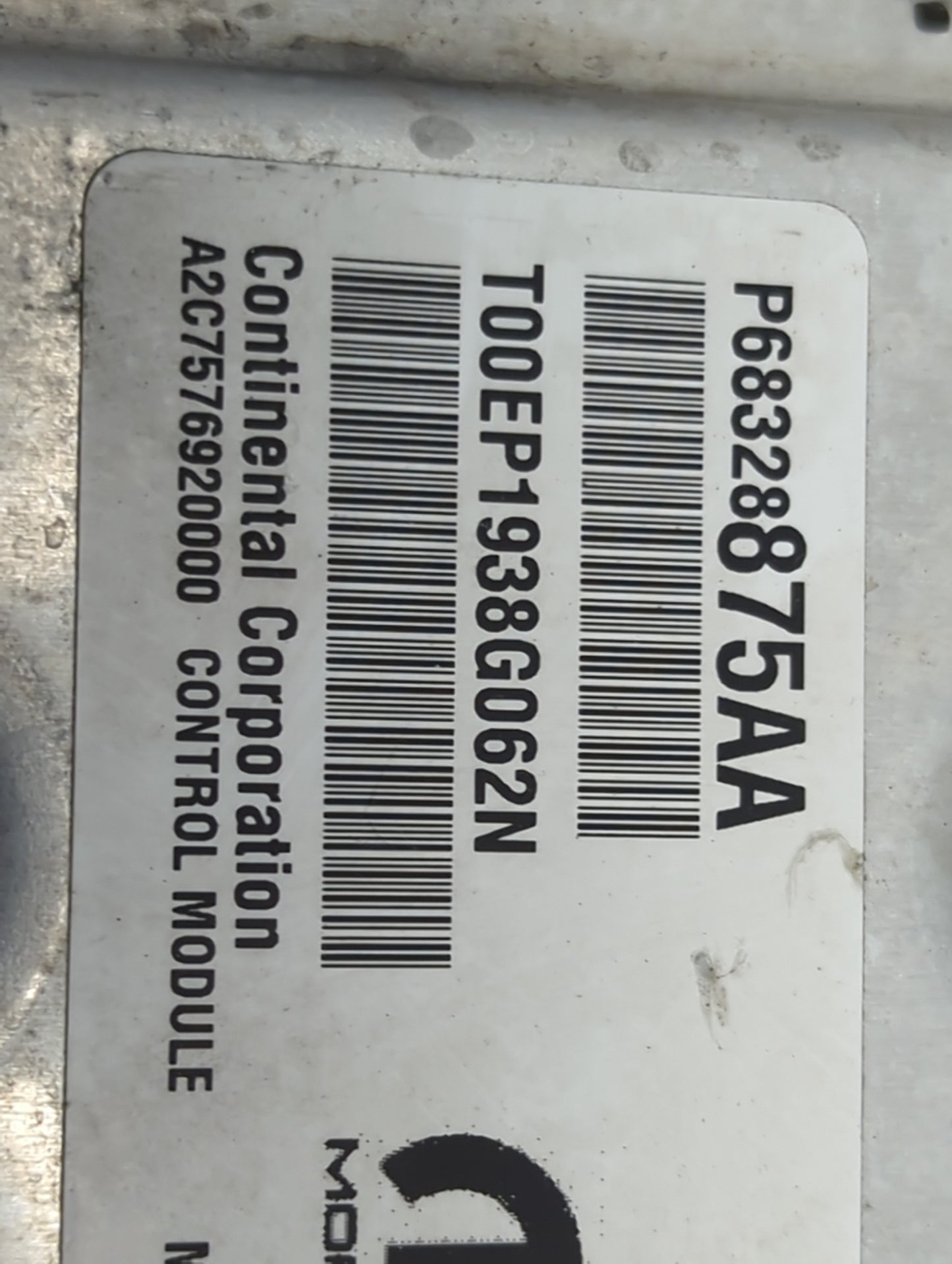 2019 Jeep Cherokee PCM Engine Control Computer ECU ECM PCU OEM P/N:P68328875AA T00EP1938G062N, A2C7576920000, A2C73312900 Fi