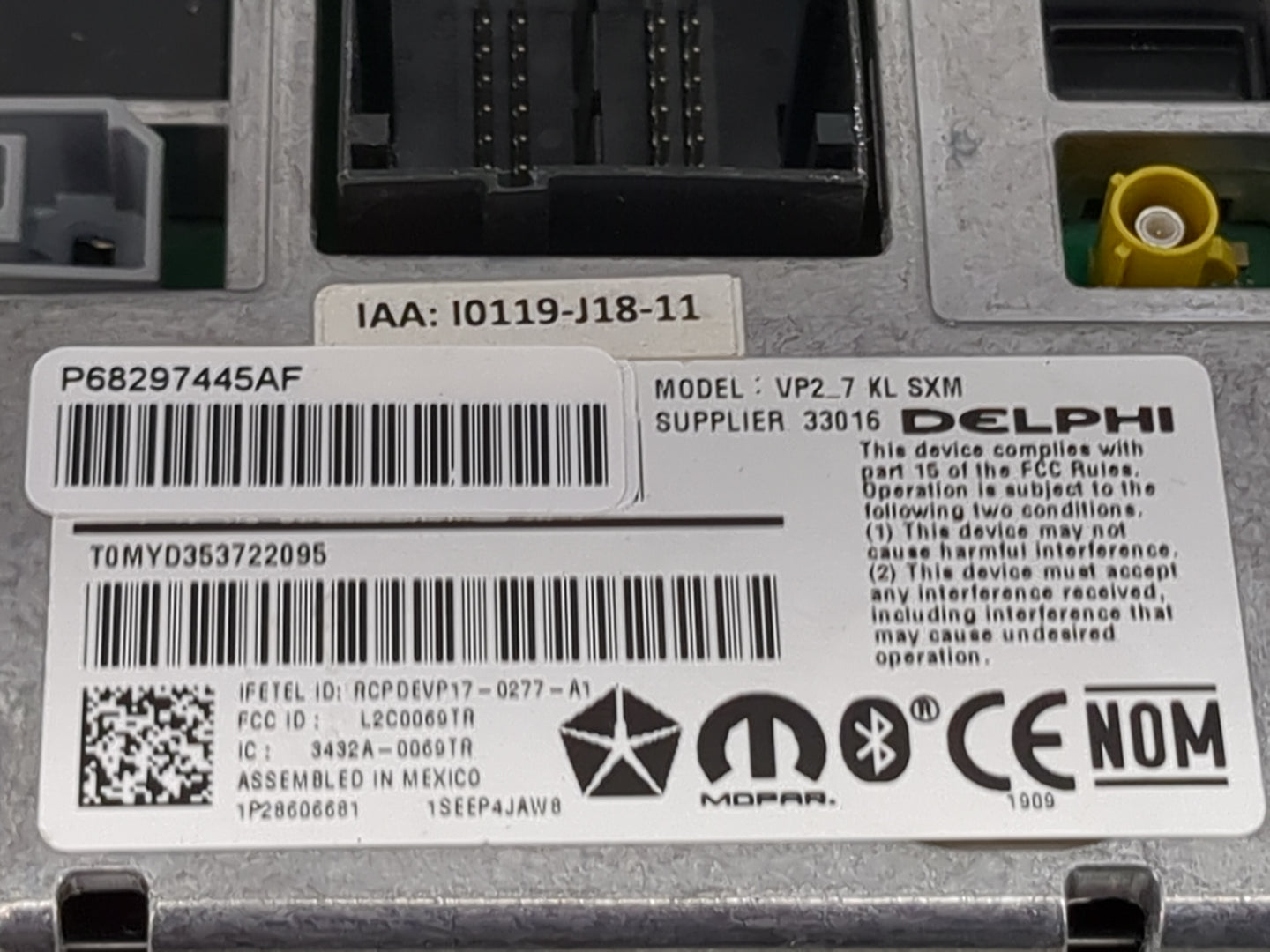 2019 Jeep Cherokee Information Display Screen 1479685 - Oemusedautoparts1.com