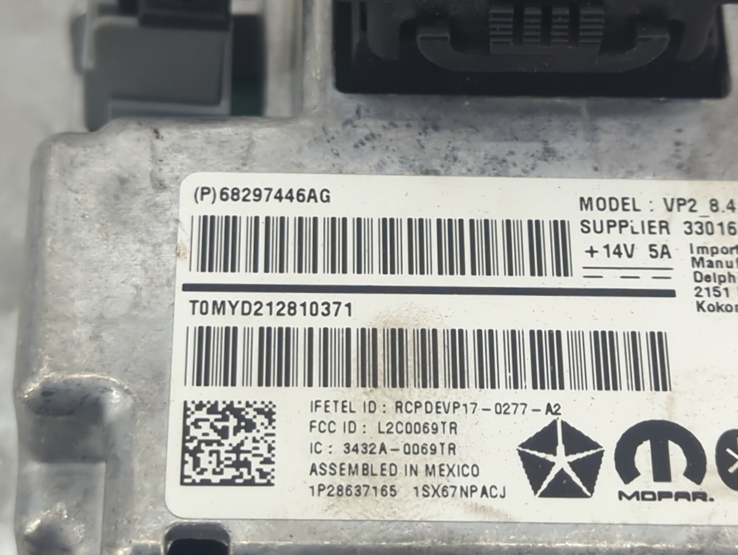 2019 Jeep Cherokee Information Display Screen 1494661 - Oemusedautoparts1.com