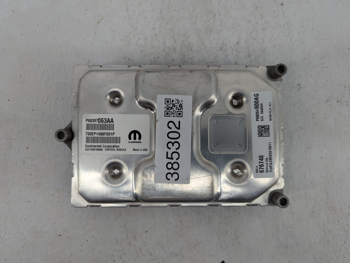 2019-2020 Jeep Cherokee PCM Engine Control Computer ECU ECM PCU OEM P/N:68354900AG 68447031AF, 68354922AI Fits Fits 2019 202