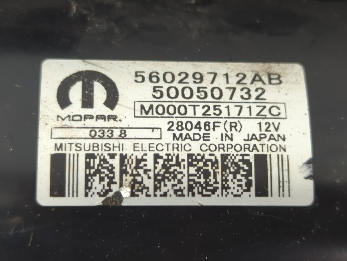 2019-2022 Jeep Cherokee Car Starter Motor Solenoid OEM P/N:56029712AB Fits Fits 2017 2018 2019 2020 2021 2022 OEM Used Auto 