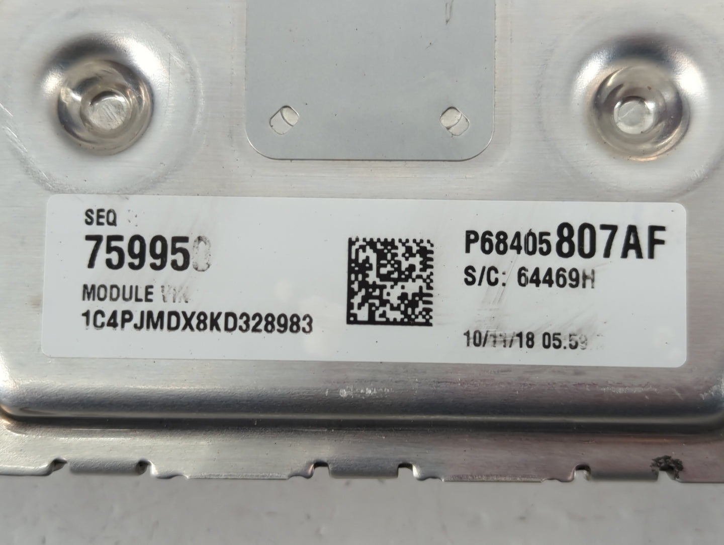 2019 Jeep Cherokee PCM Engine Control Computer ECU ECM PCU OEM P/N:P68328875AA Fits OEM Used Auto Parts - Oemusedautoparts1.