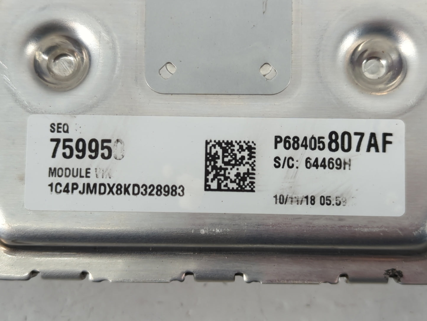 2019 Jeep Cherokee PCM Engine Control Computer ECU ECM PCU OEM P/N:P68328875AA Fits OEM Used Auto Parts - Oemusedautoparts1.