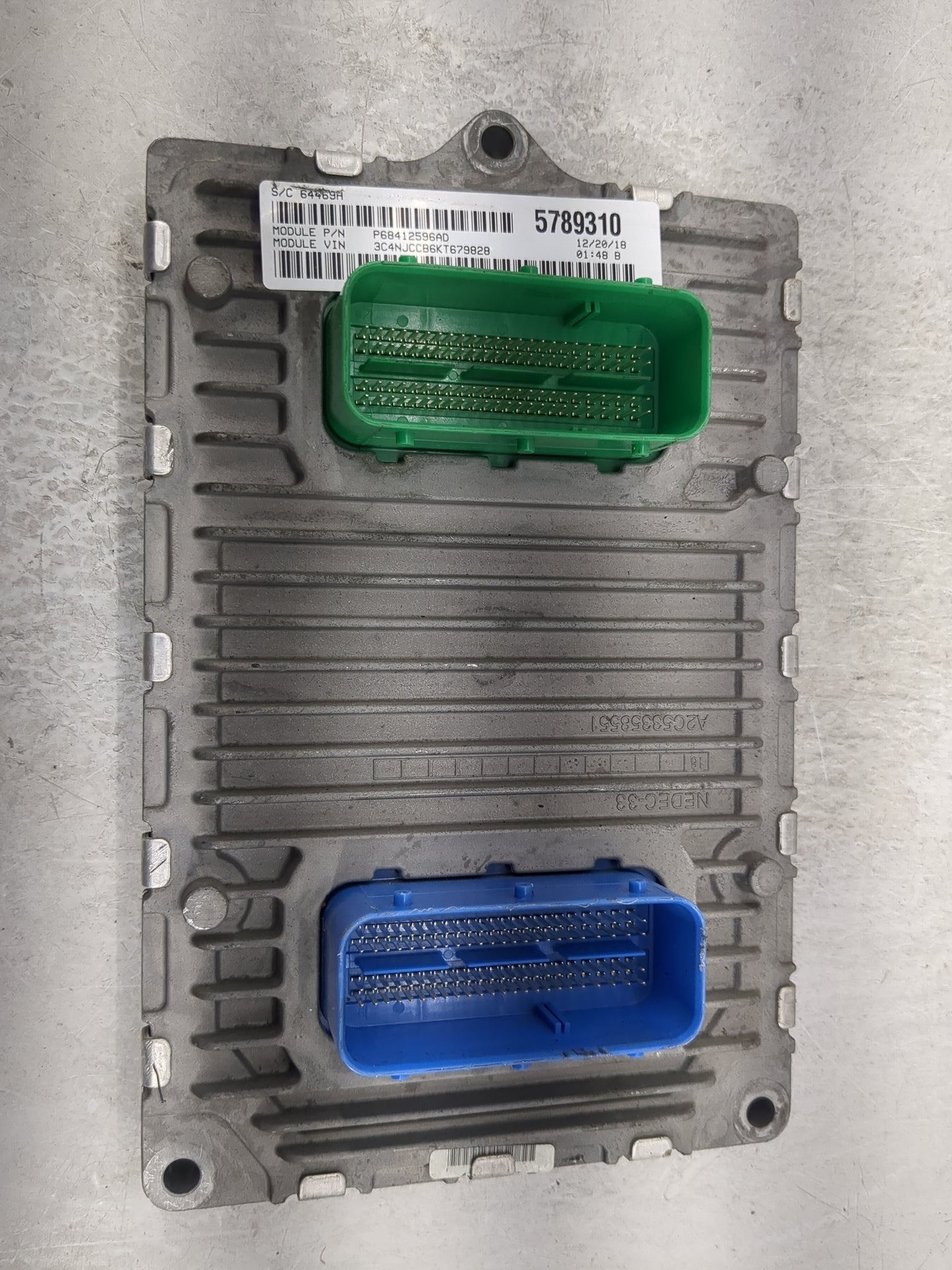 2019 Jeep Compas PCM Engine Control Computer ECU ECM PCU OEM P/N:P68412596AD P68342095AA, P50053906, A2C7607120000 Fits OEM 