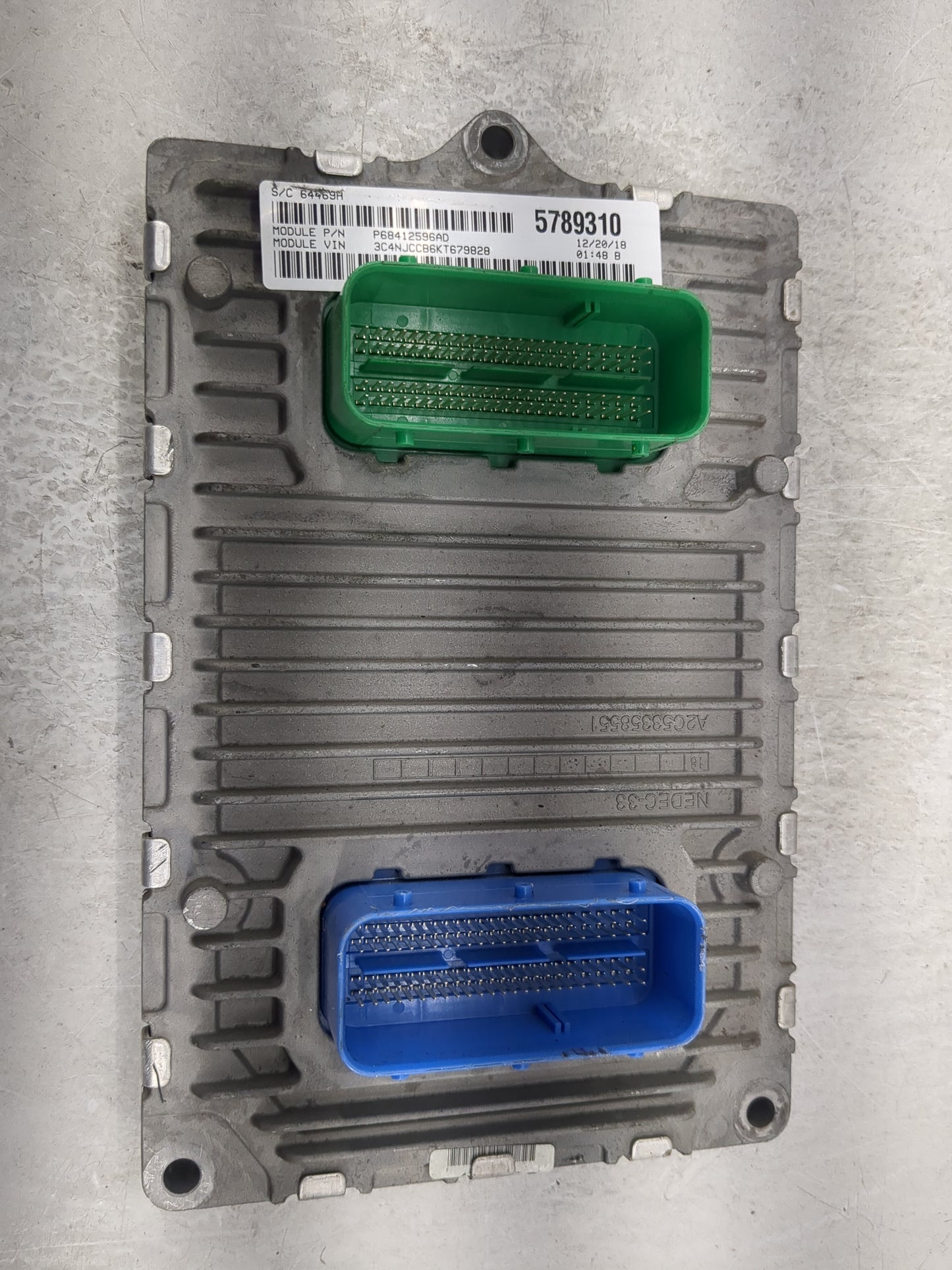 2019 Jeep Compas PCM Engine Control Computer ECU ECM PCU OEM P/N:P68412596AD P68342095AA, P50053906, A2C7607120000 Fits OEM 