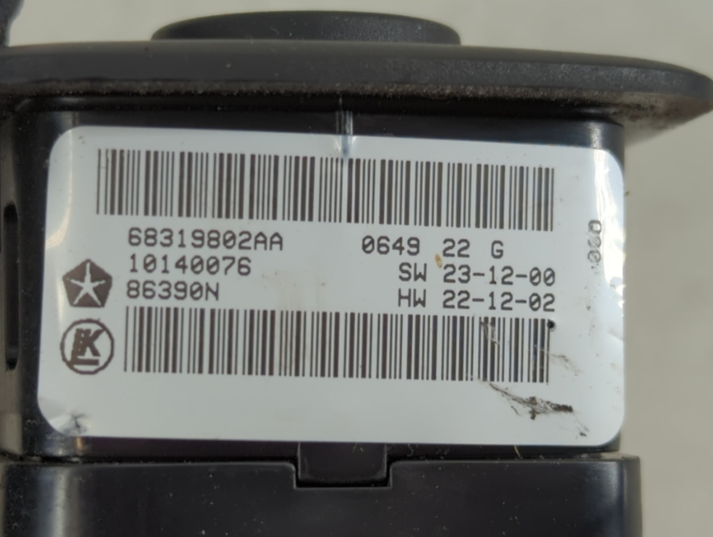2016-2022 Jeep Grand Cherokee Master Power Window Switch Replacement Driver Side Left P/N:68319802AA Fits OEM Used Auto Part