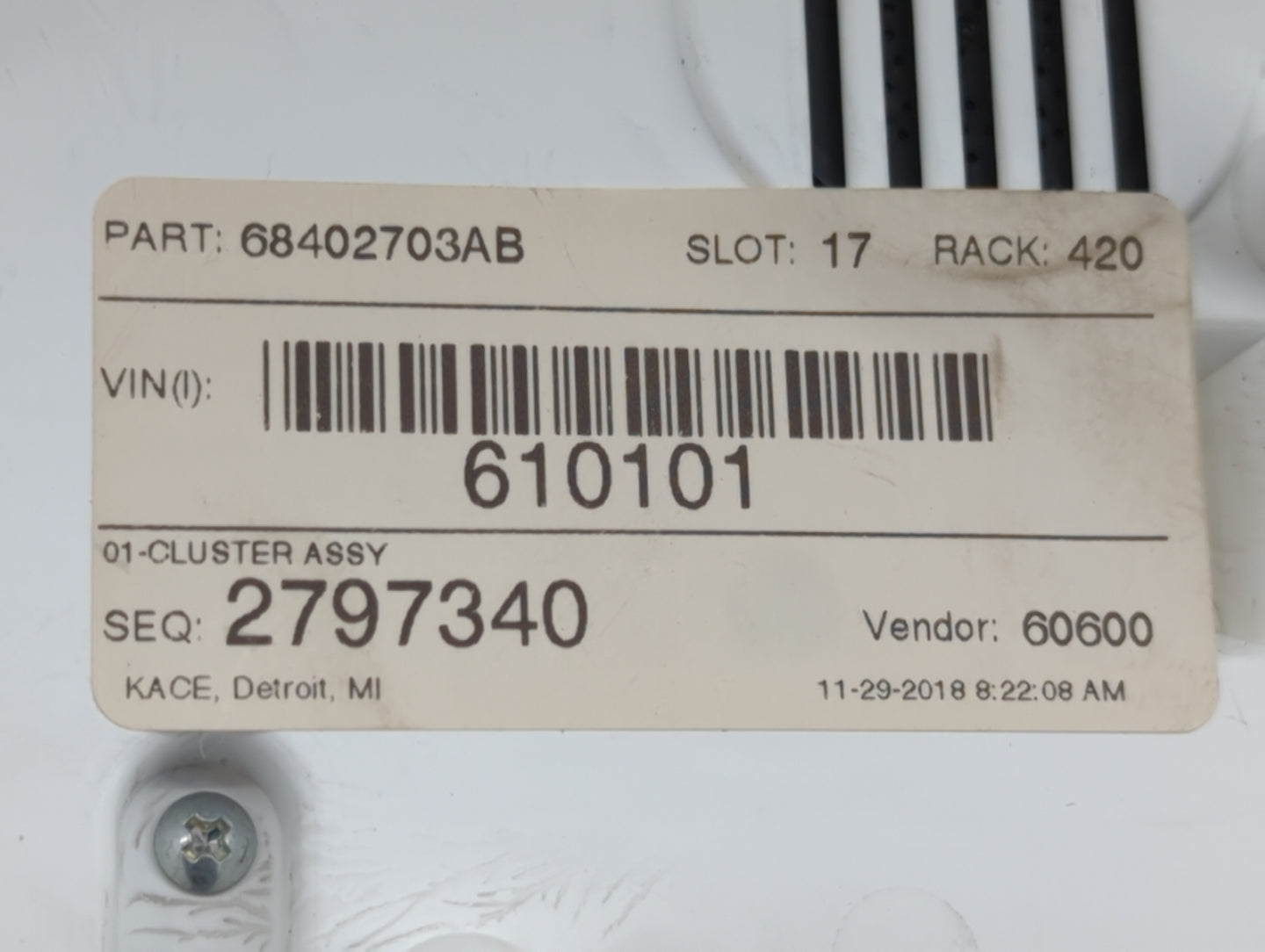 2019 Jeep Grand Cherokee Instrument Cluster Speedometer Gauges P/N:68402703AB Fits OEM Used Auto Parts - Oemusedautoparts1.c