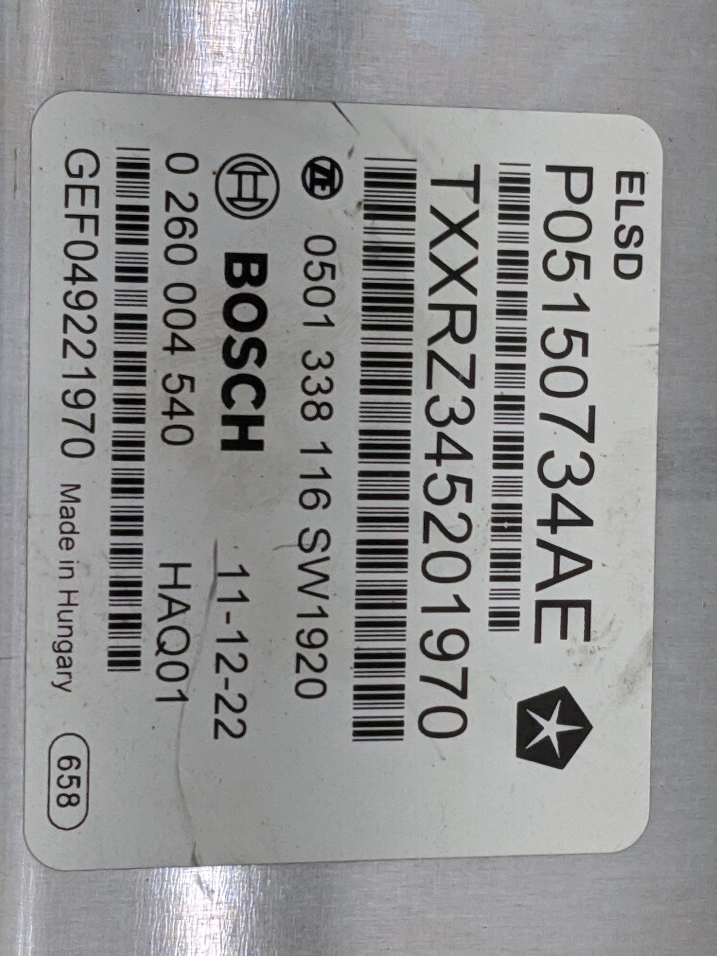 2019 Jeep Grand Cherokee PCM Engine Control Computer ECU ECM PCU OEM P/N:P05150734AE 0501338116, 0260004540 Fits OEM Used Au