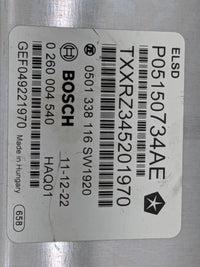 2019 Jeep Grand Cherokee PCM Engine Control Computer ECU ECM PCU OEM P/N:P05150734AE 0501338116, 0260004540 Fits OEM Used Au