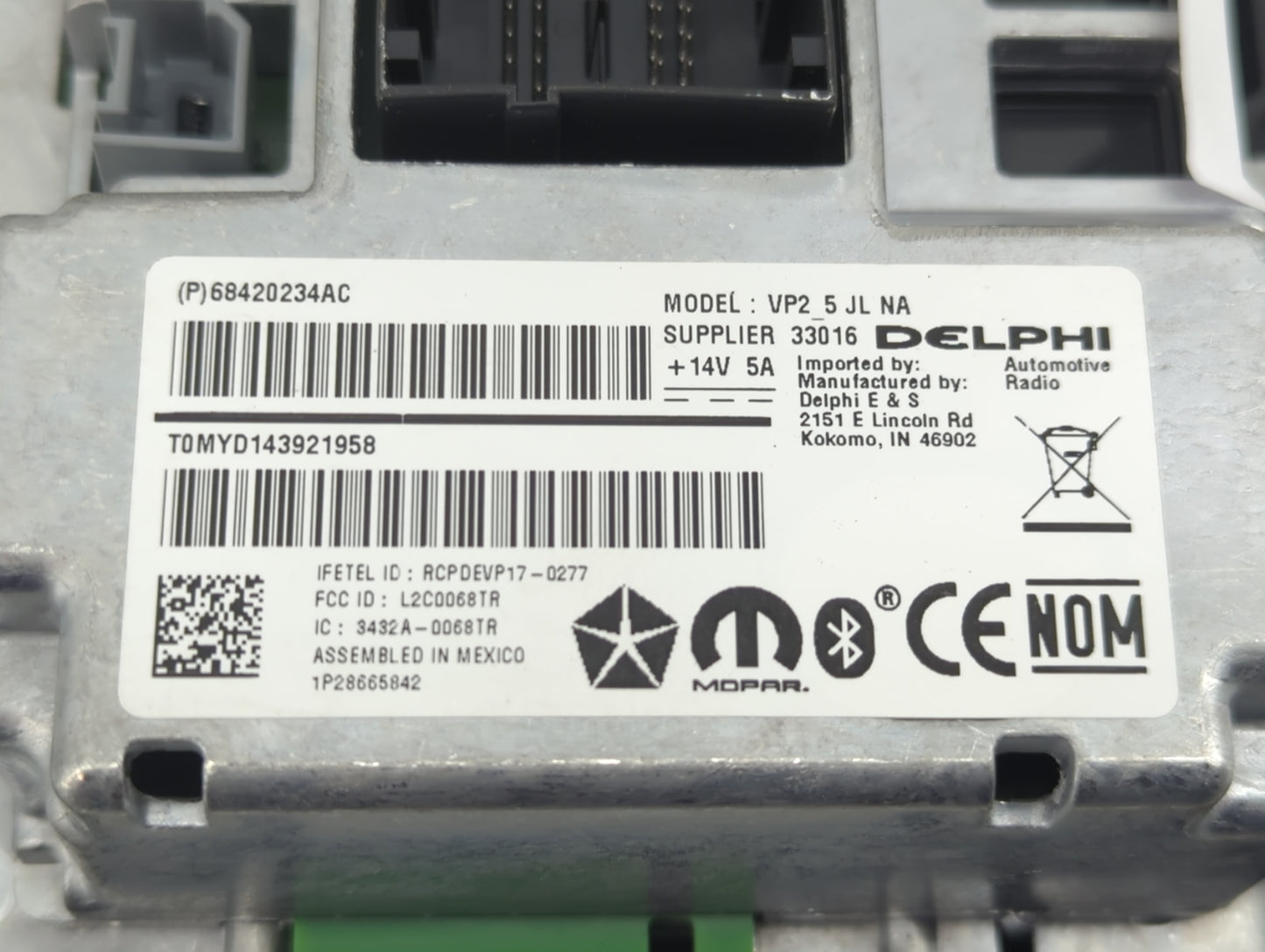 2018-2020 Jeep Wrangler Radio Control Panel - Oemusedautoparts1.com
