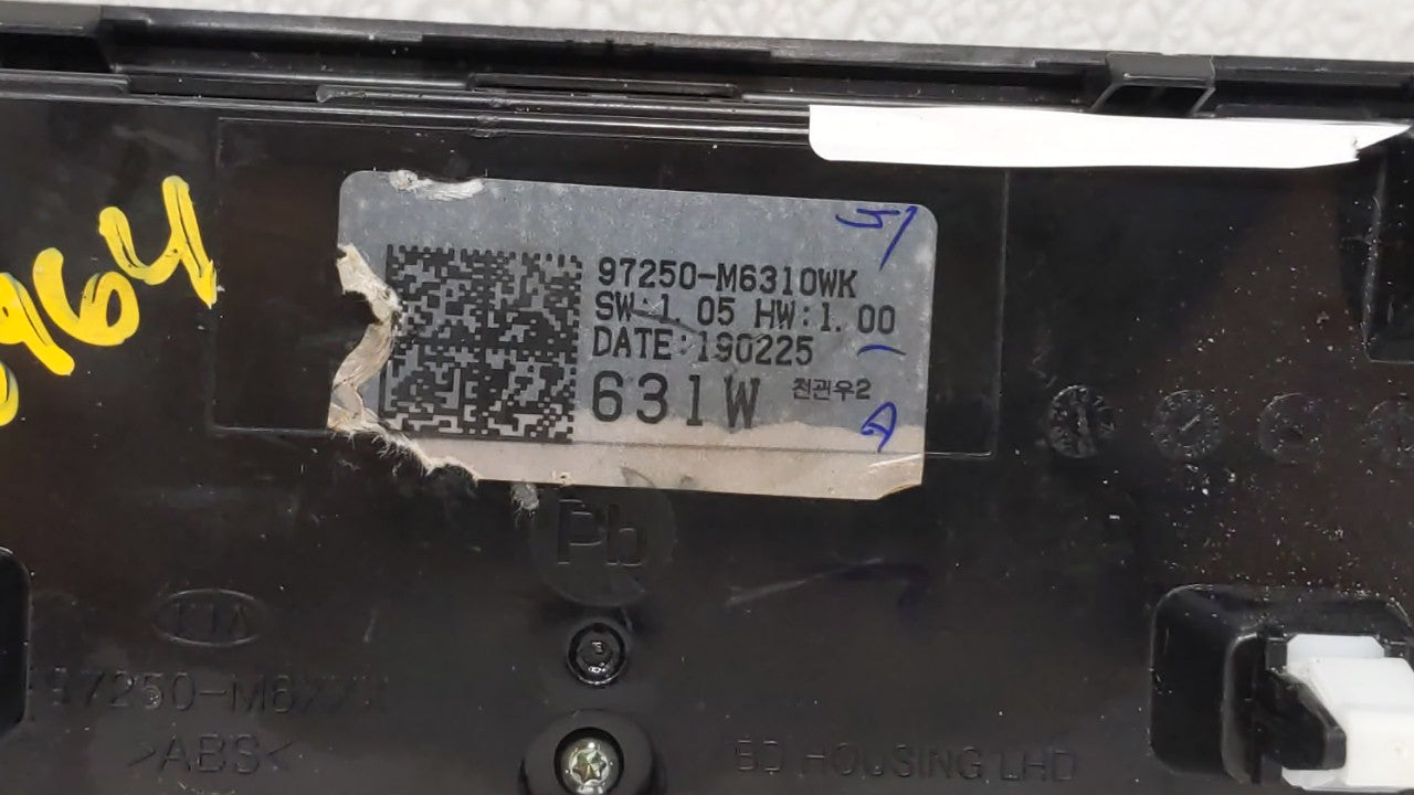 2019-2021 Kia Forte Climate Control Module Temperature AC/Heater Replacement P/N:97250-M631DWK Fits Fits 2019 2020 2021 OEM 