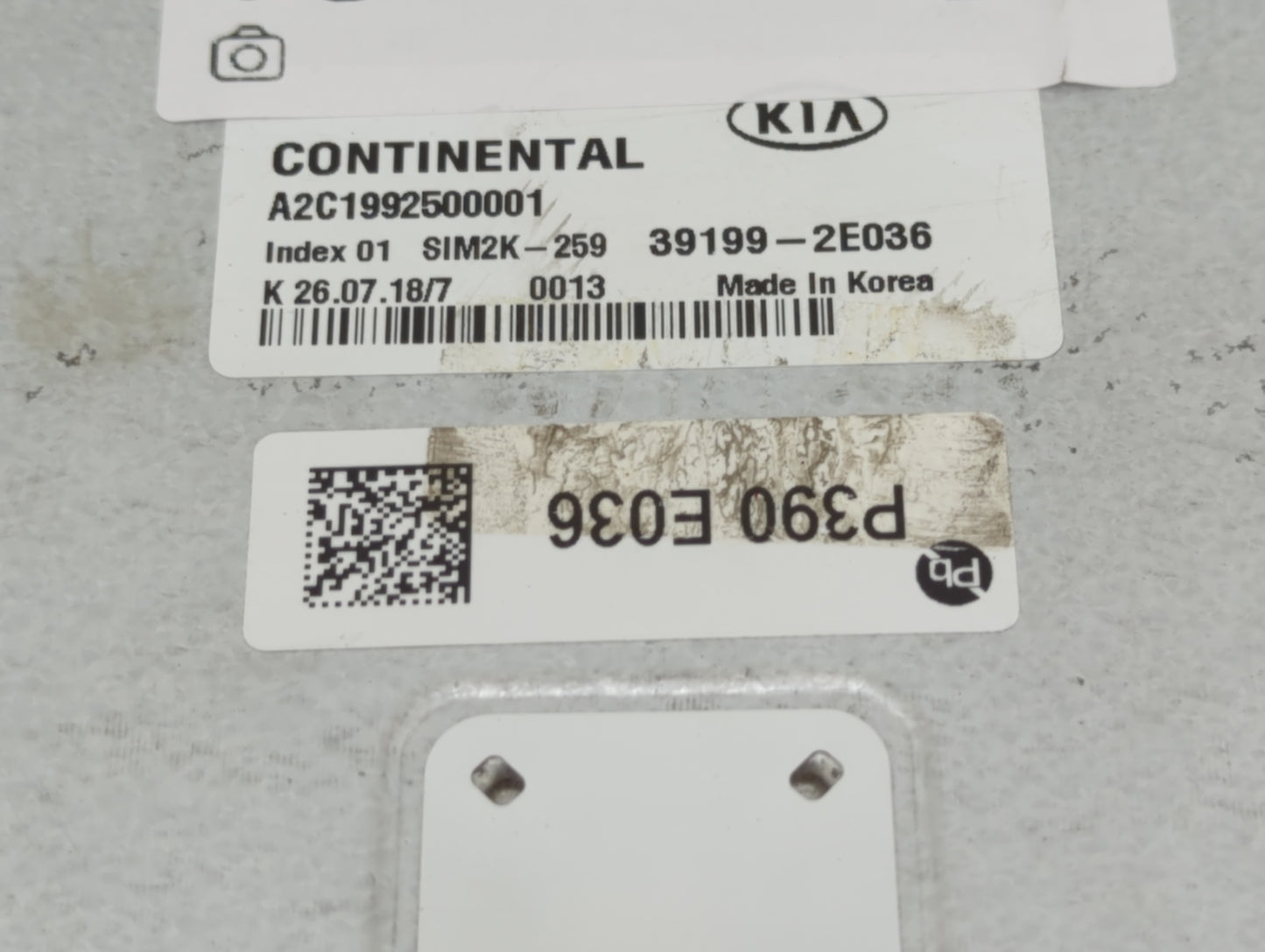 2019-2021 Kia Forte PCM Engine Control Computer ECU ECM PCU OEM P/N:39199-2E036 Fits Fits 2019 2020 2021 OEM Used Auto Parts