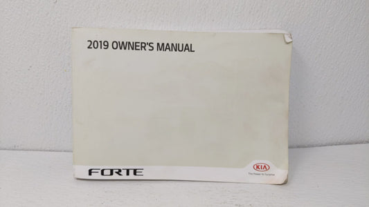 2019 Kia Forte Owners Manual Book Guide OEM Used Auto Parts