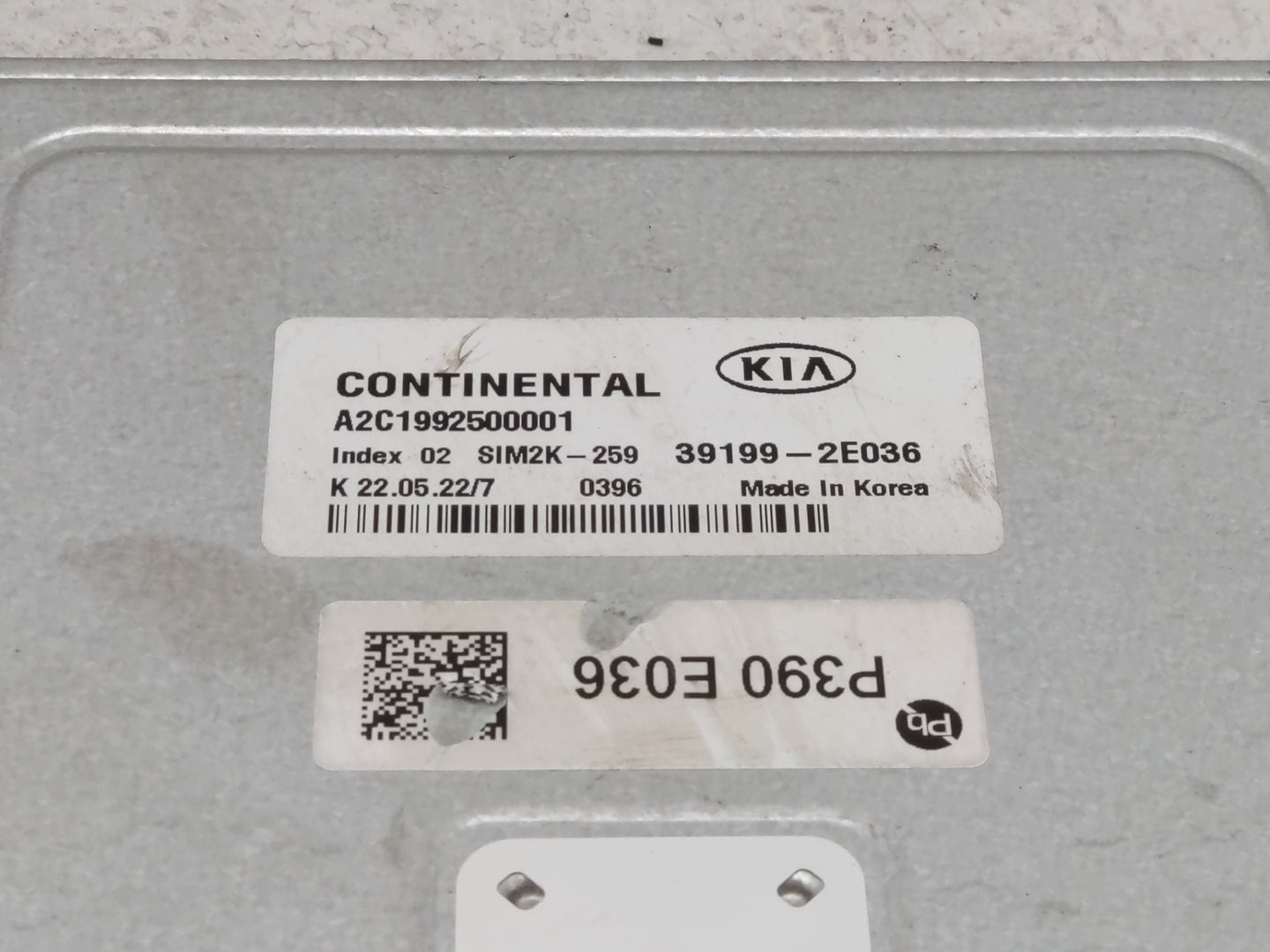 2019-2021 Kia Forte PCM Engine Control Computer ECU ECM PCU OEM P/N:P390 E036 39199-2E036 Fits Fits 2019 2020 2021 OEM Used 