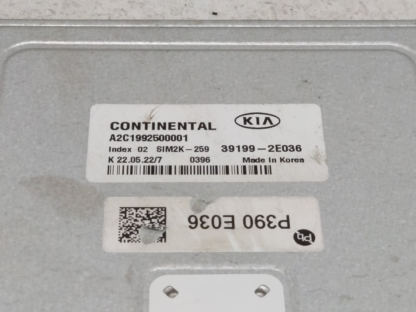 2019-2021 Kia Forte PCM Engine Control Computer ECU ECM PCU OEM P/N:P390 E036 39199-2E036 Fits Fits 2019 2020 2021 OEM Used 