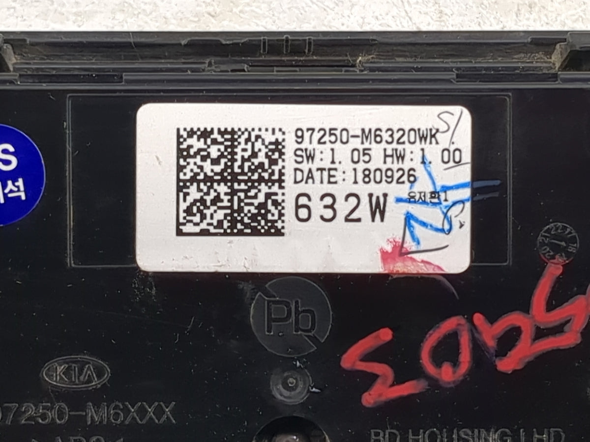 2019-2021 Kia Forte Climate Control Module Temperature AC/Heater Replacement P/N:97250-M6320WK Fits Fits 2019 2020 2021 OEM 