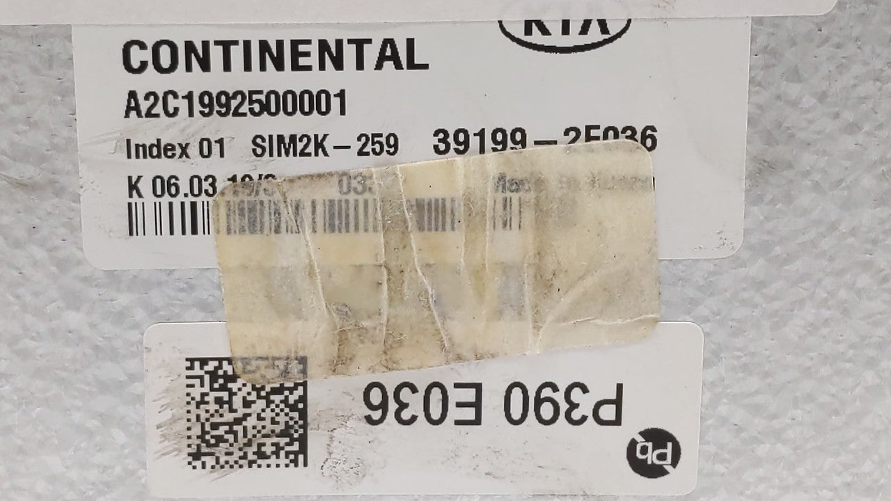 2019-2021 Kia Forte PCM Engine Control Computer ECU ECM PCU OEM P/N:39199-2E036 Fits Fits 2019 2020 2021 OEM Used Auto Parts