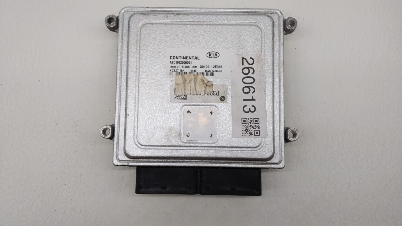 2019 Kia Forte PCM Engine Control Computer ECU ECM PCU OEM P/N:39199-2E036 Fits OEM Used Auto Parts - Oemusedautoparts1.com
