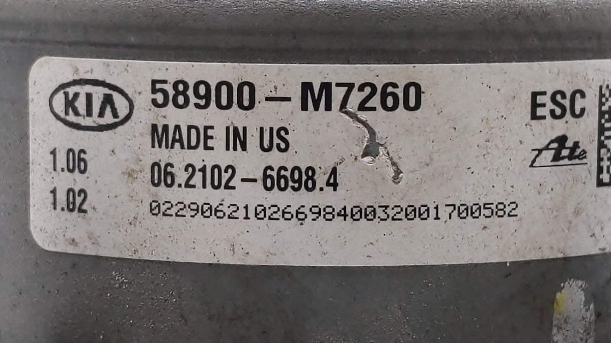2019-2021 Kia Forte Anti-Lock Brake ABS Pump Module Actuator OEM P/N:58900-M7260 58900-M7200 Fits Fits 2019 2020 2021 OEM Us