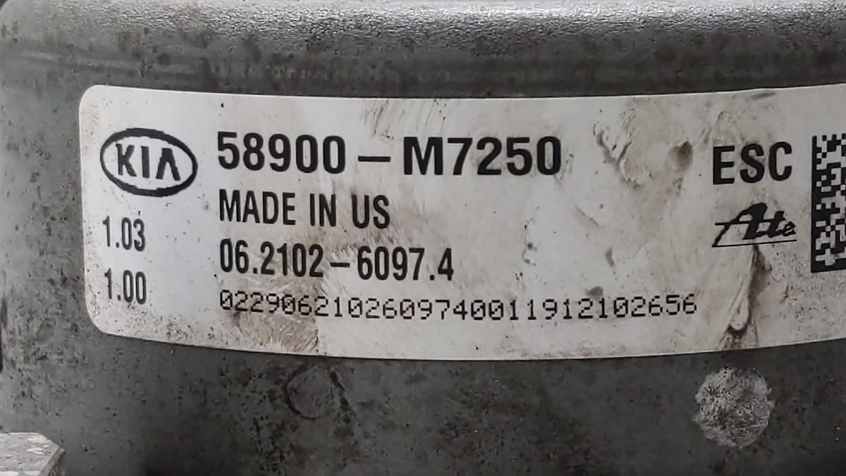2019-2021 Kia Forte Anti-Lock Brake ABS Pump Module Actuator OEM P/N:58900-M7250 58900-M7260, 58900-M7200 Fits Fits 2019 202