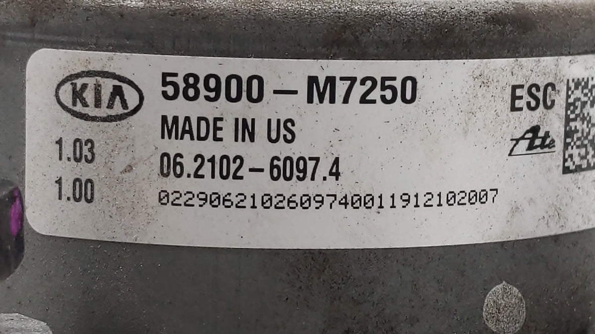 2019-2021 Kia Forte Anti-Lock Brake ABS Pump Module Actuator OEM P/N:58900-M7250 58900-M7260, 58900-M7200 Fits Fits 2019 202