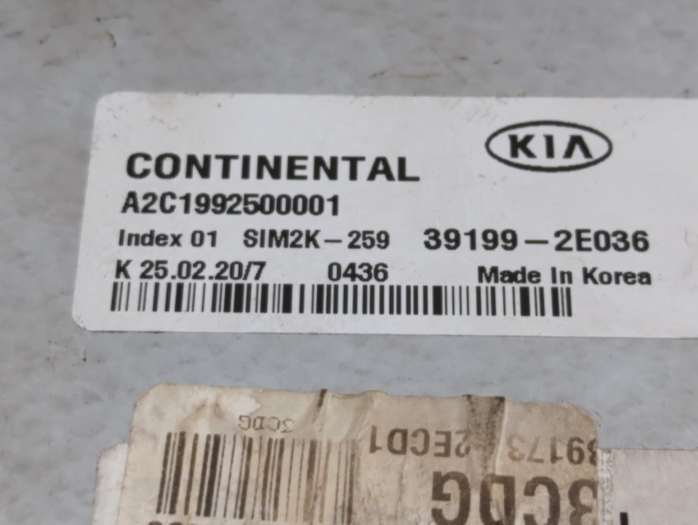 2019 Kia Forte PCM Engine Control Computer ECU ECM PCU OEM P/N:39199-2E036 Fits OEM Used Auto Parts - Oemusedautoparts1.com