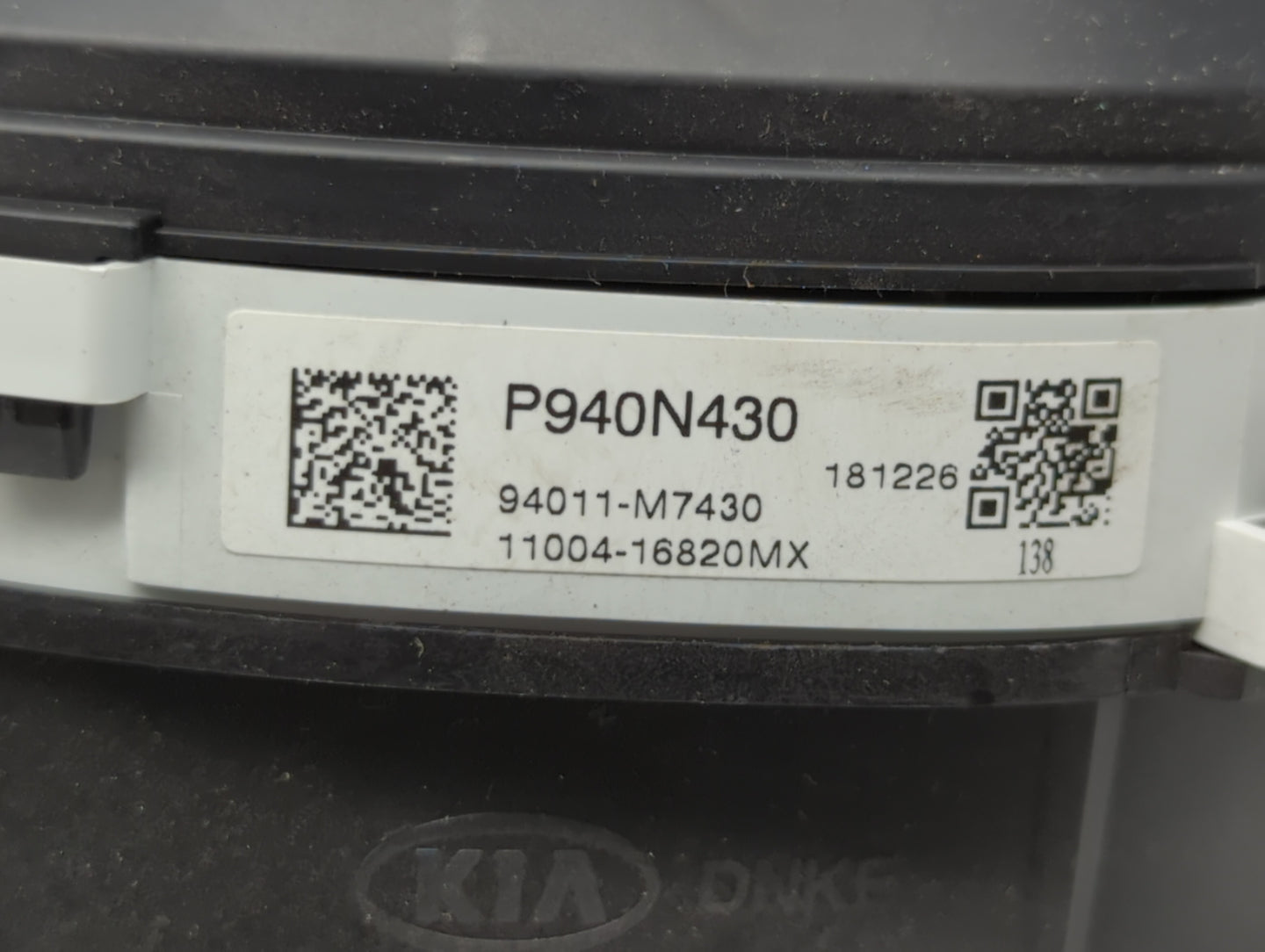 2019 Kia Forte Instrument Cluster Speedometer Gauges P/N:94011-M7430 Fits OEM Used Auto Parts - Oemusedautoparts1.com