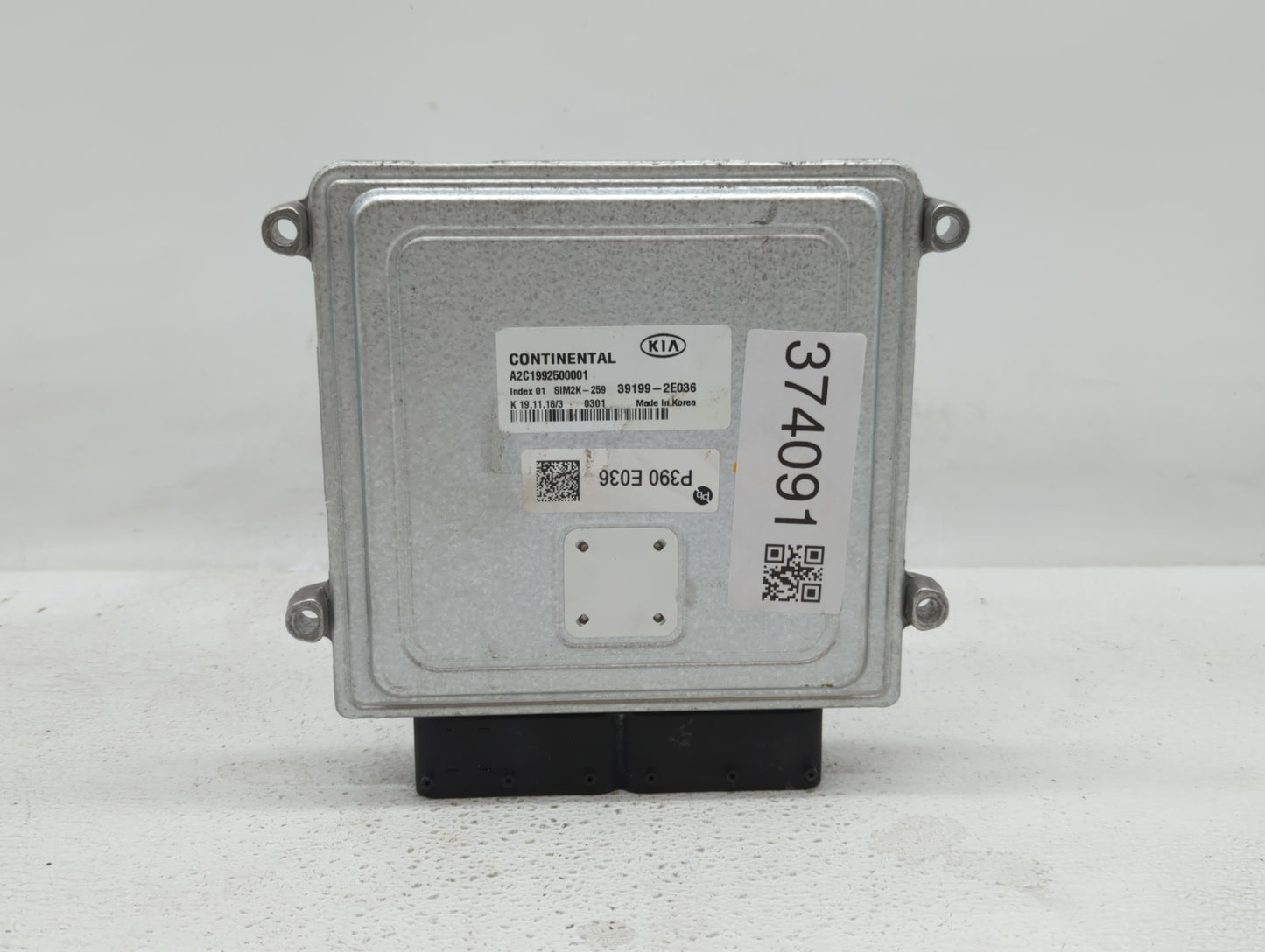 2019 Kia Forte PCM Engine Control Computer ECU ECM PCU OEM P/N:39199-2E036 Fits OEM Used Auto Parts - Oemusedautoparts1.com
