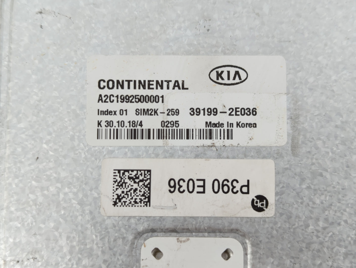 2019 Kia Forte PCM Engine Control Computer ECU ECM PCU OEM P/N:39199-2E036 Fits OEM Used Auto Parts - Oemusedautoparts1.com