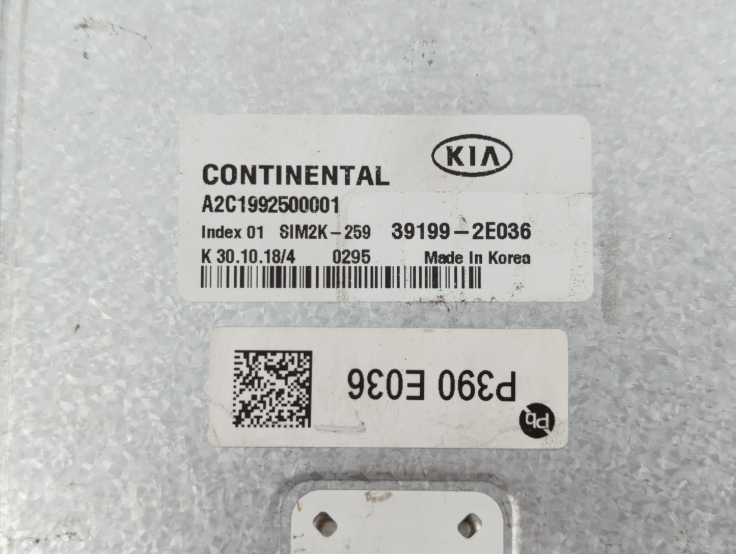 2019 Kia Forte PCM Engine Control Computer ECU ECM PCU OEM P/N:39199-2E036 Fits OEM Used Auto Parts - Oemusedautoparts1.com