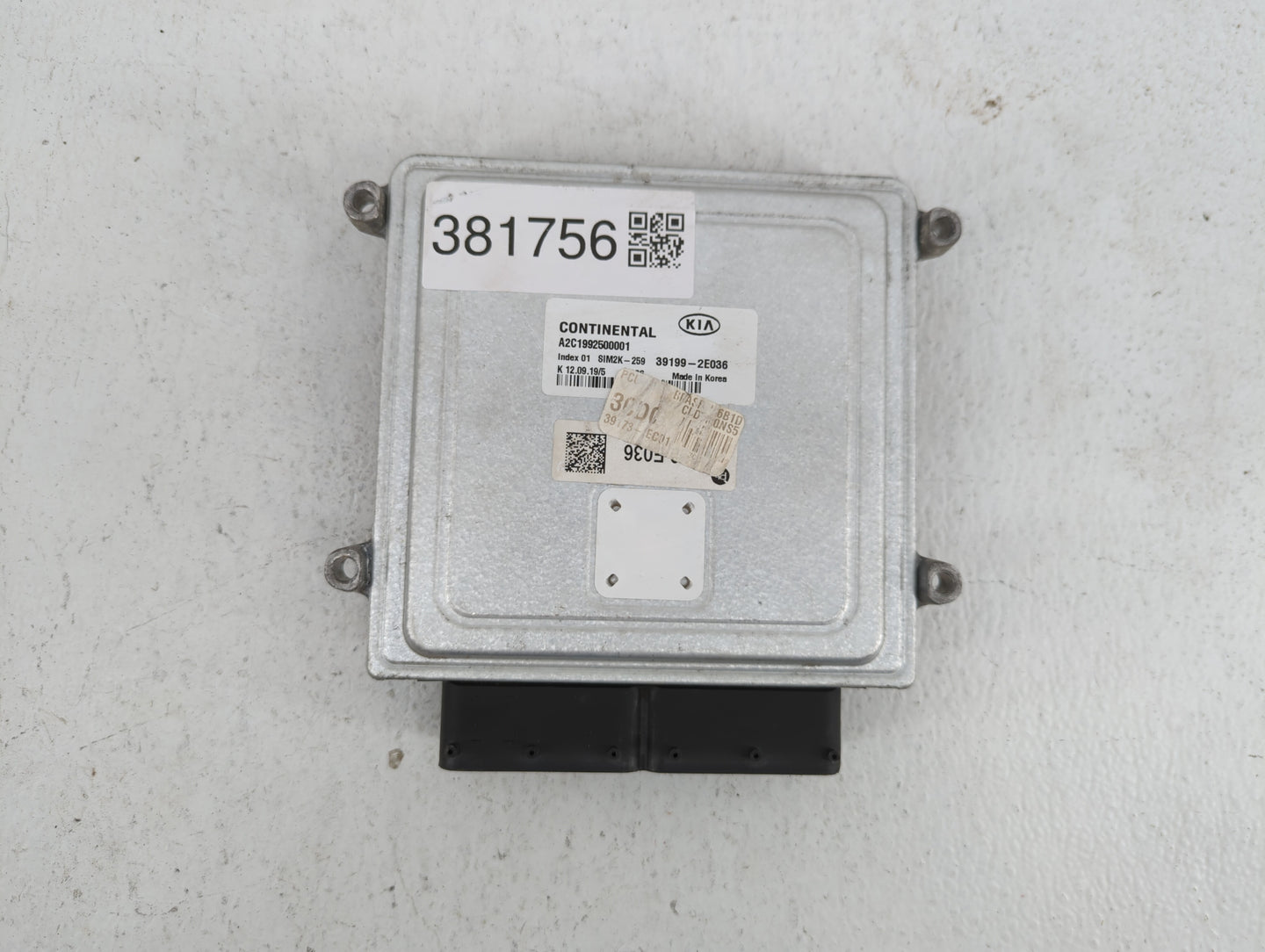 2019 Kia Forte PCM Engine Control Computer ECU ECM PCU OEM P/N:39199-2E036 Fits OEM Used Auto Parts - Oemusedautoparts1.com