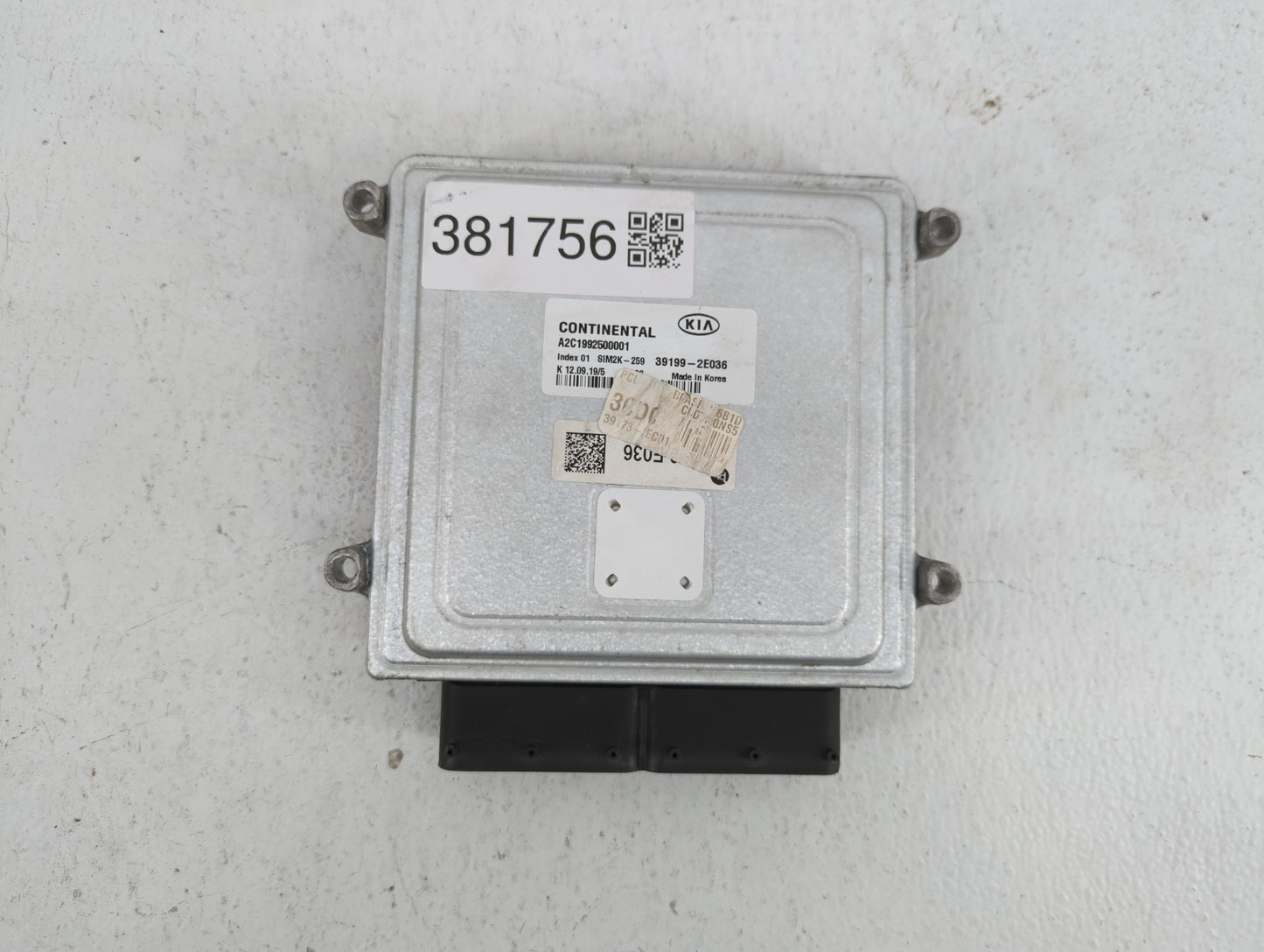 2019 Kia Forte PCM Engine Control Computer ECU ECM PCU OEM P/N:39199-2E036 Fits OEM Used Auto Parts - Oemusedautoparts1.com