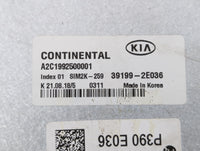2019 Kia Forte PCM Engine Control Computer ECU ECM PCU OEM P/N:39199-2E036 Fits OEM Used Auto Parts - Oemusedautoparts1.com