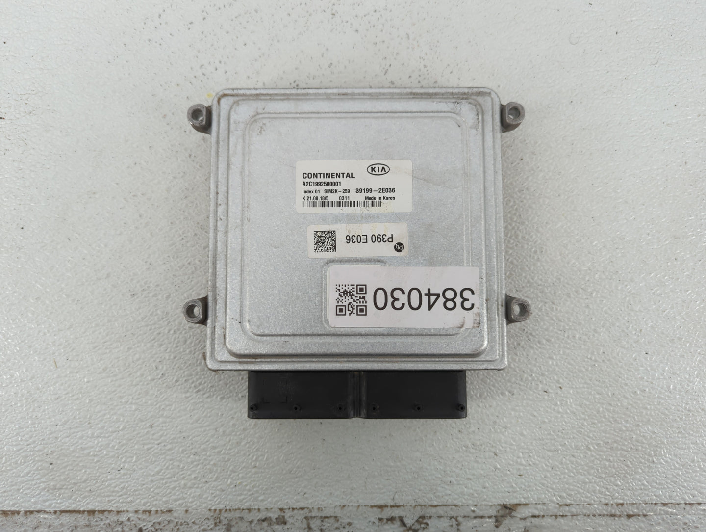 2019 Kia Forte PCM Engine Control Computer ECU ECM PCU OEM P/N:39199-2E036 Fits OEM Used Auto Parts - Oemusedautoparts1.com