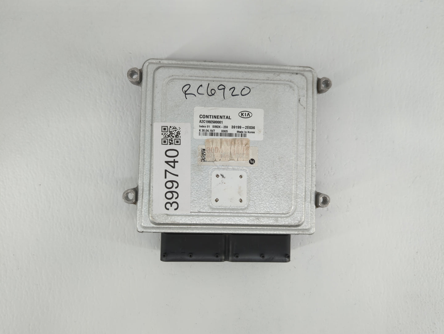 2019 Kia Forte PCM Engine Control Computer ECU ECM PCU OEM P/N:39199-2E036 Fits OEM Used Auto Parts - Oemusedautoparts1.com