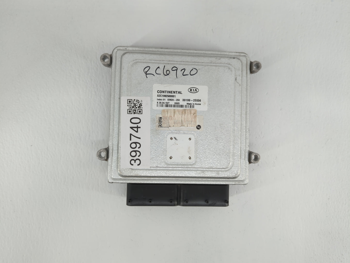2019 Kia Forte PCM Engine Control Computer ECU ECM PCU OEM P/N:39199-2E036 Fits OEM Used Auto Parts - Oemusedautoparts1.com