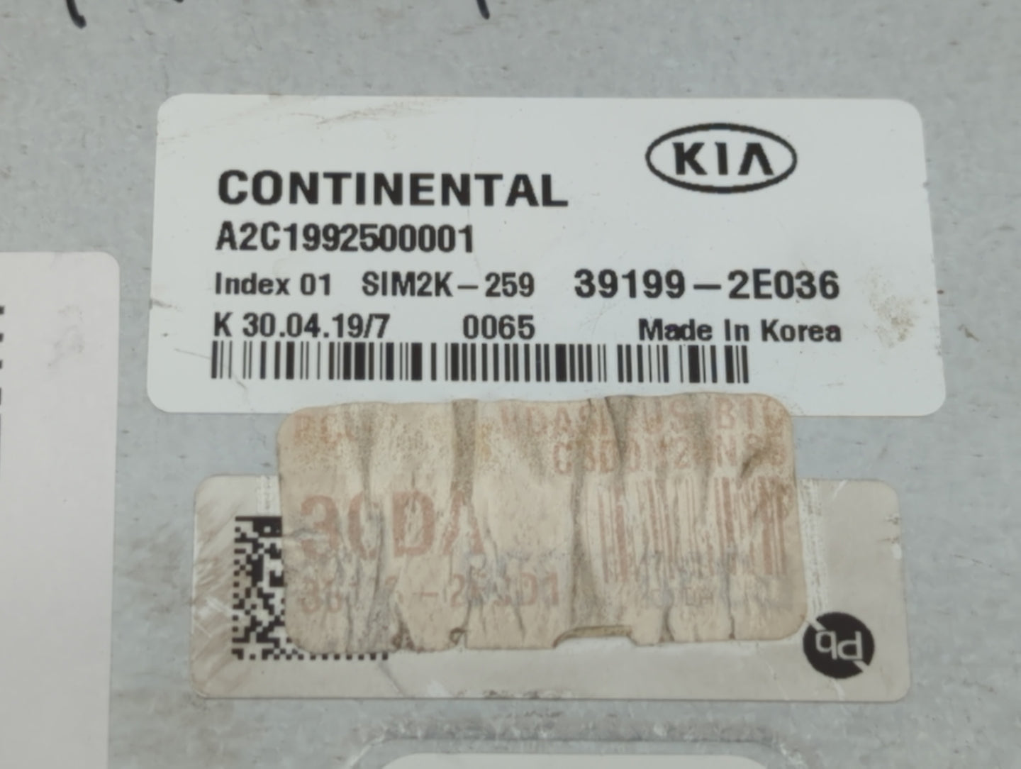 2019 Kia Forte PCM Engine Control Computer ECU ECM PCU OEM P/N:39199-2E036 Fits OEM Used Auto Parts - Oemusedautoparts1.com