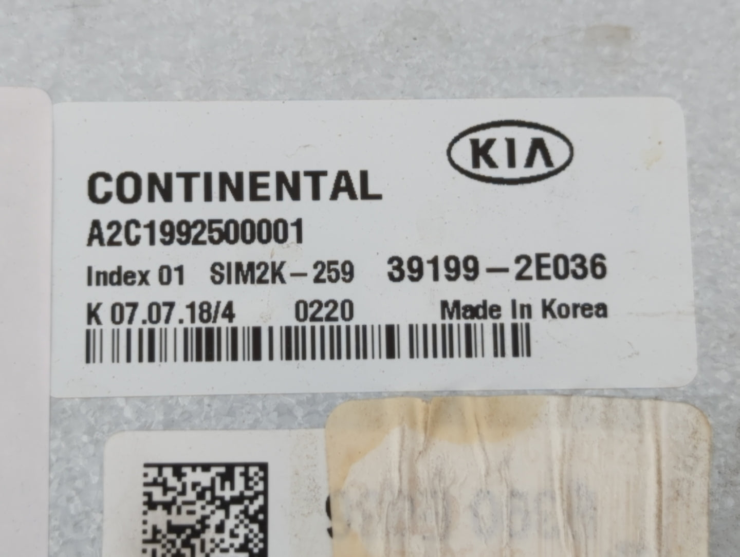 2019-2021 Kia Forte PCM Engine Control Computer ECU ECM PCU OEM P/N:39199-2E036 Fits Fits 2019 2020 2021 OEM Used Auto Parts