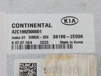 2019-2021 Kia Forte PCM Engine Control Computer ECU ECM PCU OEM P/N:39199-2E036 Fits Fits 2019 2020 2021 OEM Used Auto Parts