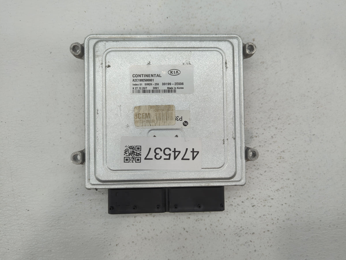 2019-2021 Kia Forte PCM Engine Control Computer ECU ECM PCU OEM P/N:39199-2E036 Fits 2019 2020 2021 OEM Used Auto Parts - Oe